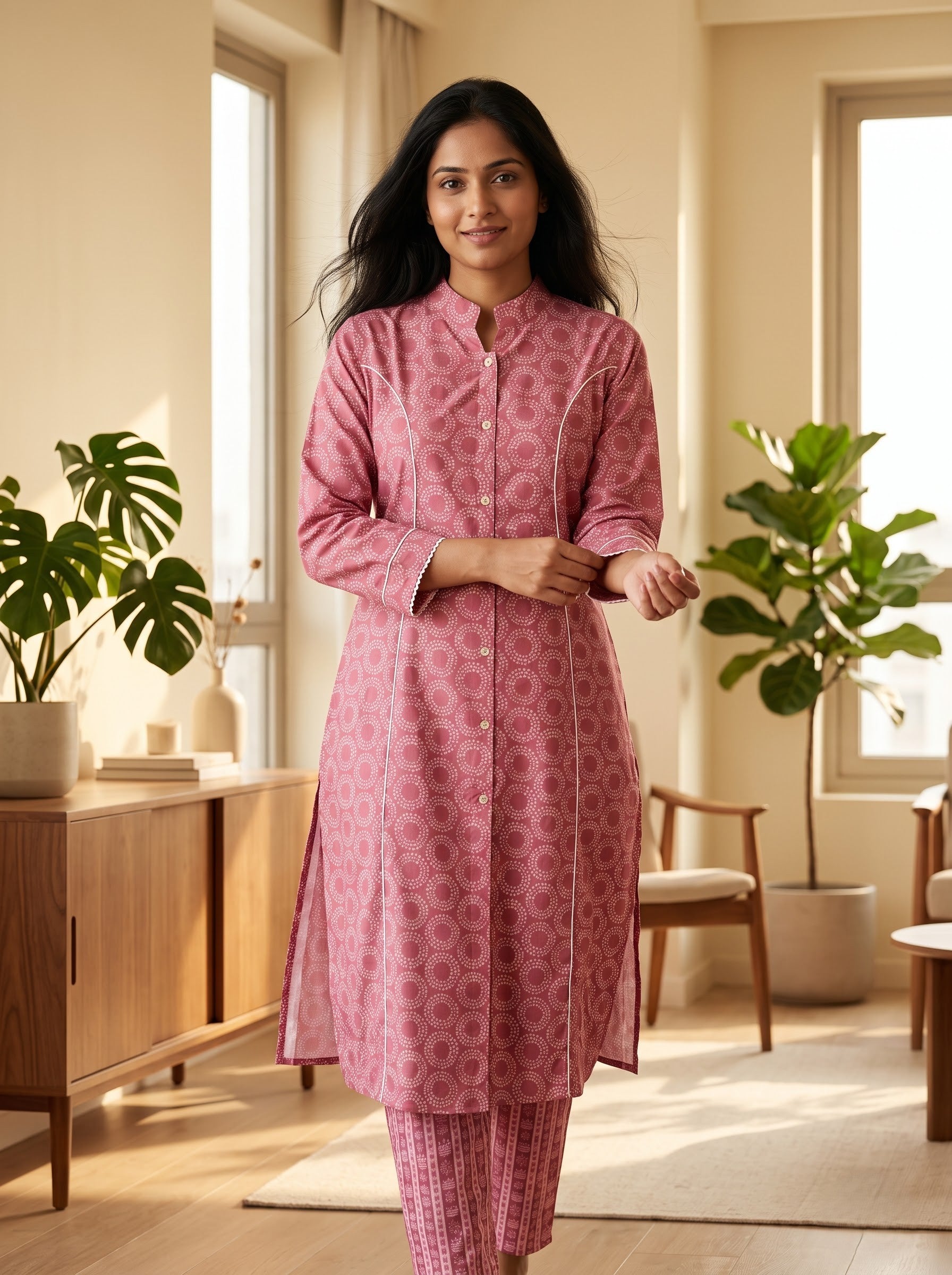 Savanya Light Purple Embroidered Bone Dress