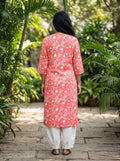Savanya Peach Floral Print Kurti