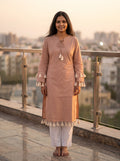 Savanya Light Brown Polka Dot Dress