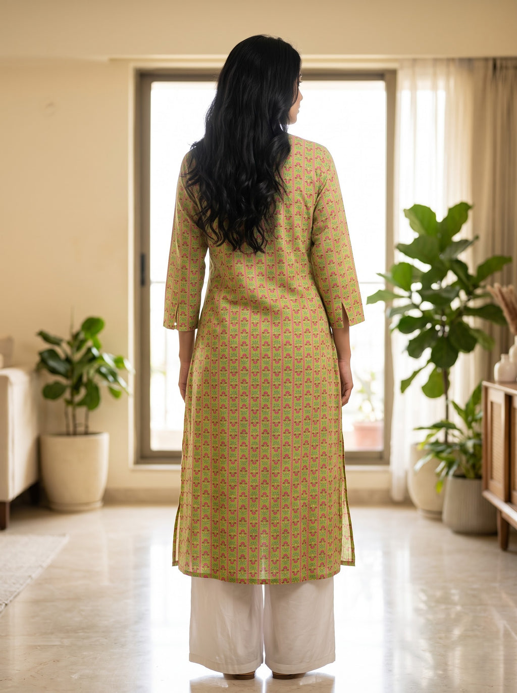 Savanya Green Floral Print Loop Dress
