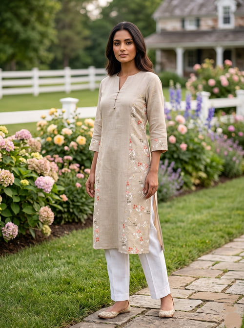 Savanya Dusty Rose Embroidery Dress