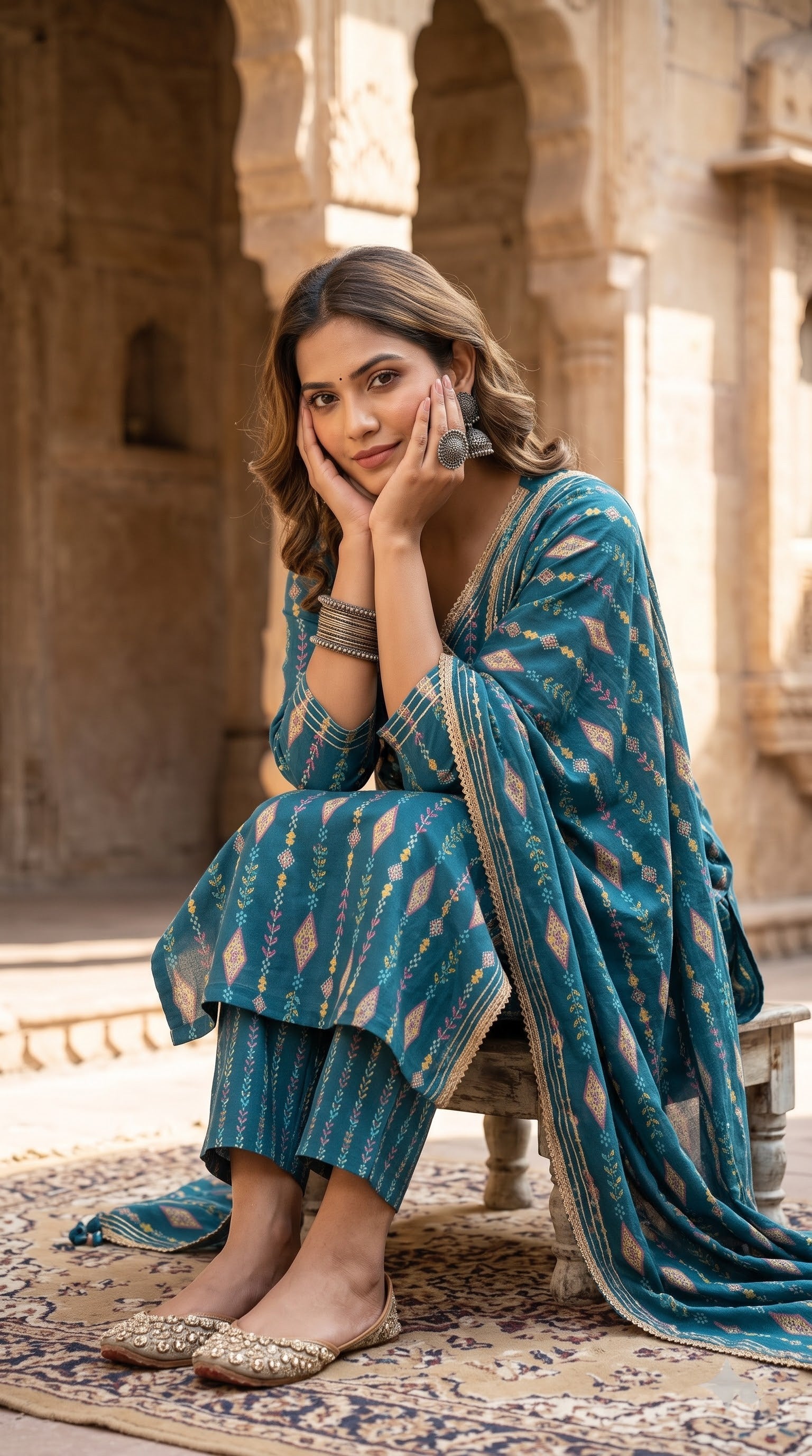 Savanya hero - archway seated portrait